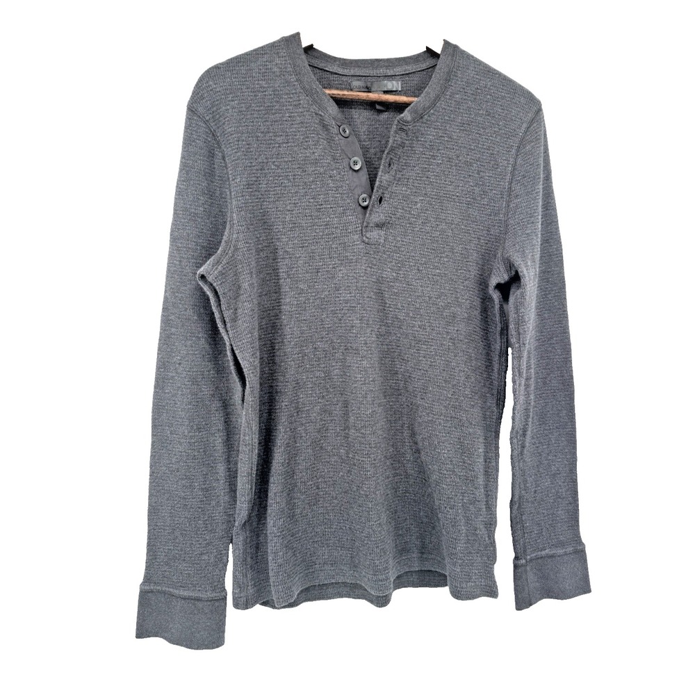 Old Navy Henley Y2K Waffle Knit Long Sleeve Thermal Layers grunge mens fitted L